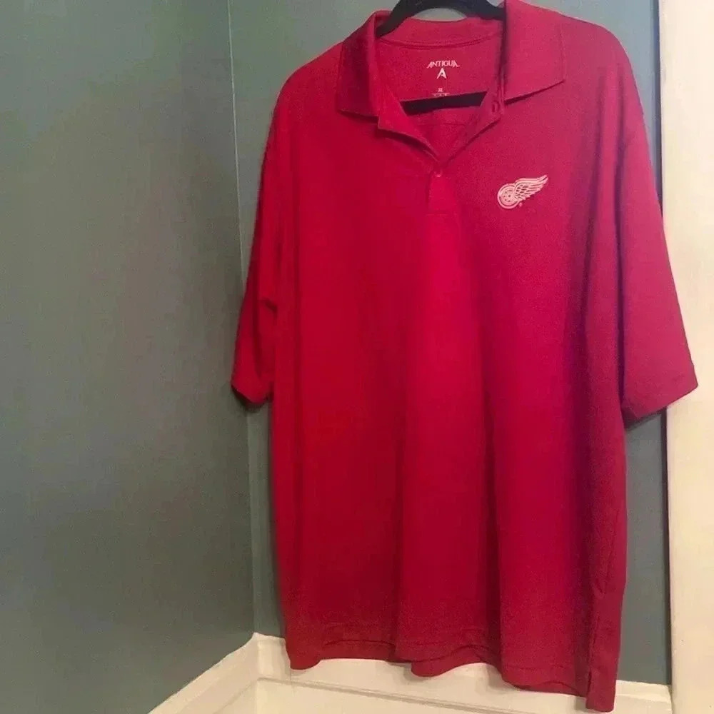Antigua red men’s Polo - XL - Detroit Red wings - NHL - short sleeve